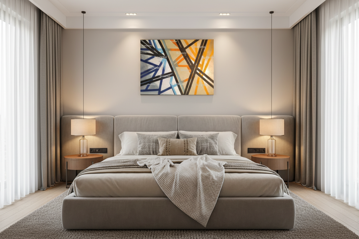 Blueberry & Orange Abstract Art Print - 18x24 Acrylic Canvas