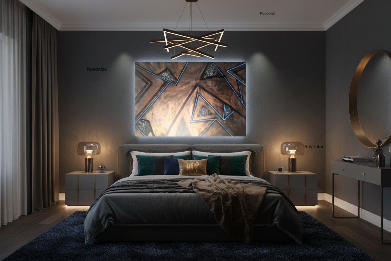 Karman Glow in Dark Art - 24x36 Acrylic Canvas Gold Bronze Print