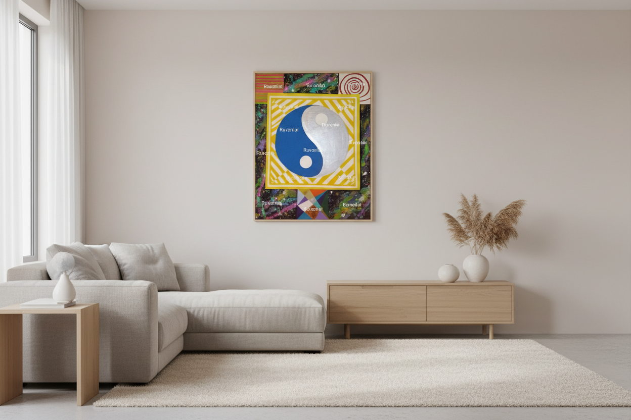 Yin and Yang Abstract Art Print - 18x24 Acrylic Canvas