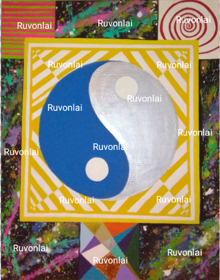Yin and Yang  Abstract Art Print - 18x24 Acrylic Canvas