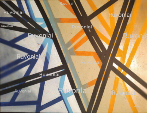 Blueberry & Orange Abstract Art Print - 18x24 Acrylic Canvas