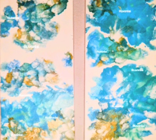 Double mint Abstract Art Set - 24x12 Acrylic Canvas Prints (2pc)