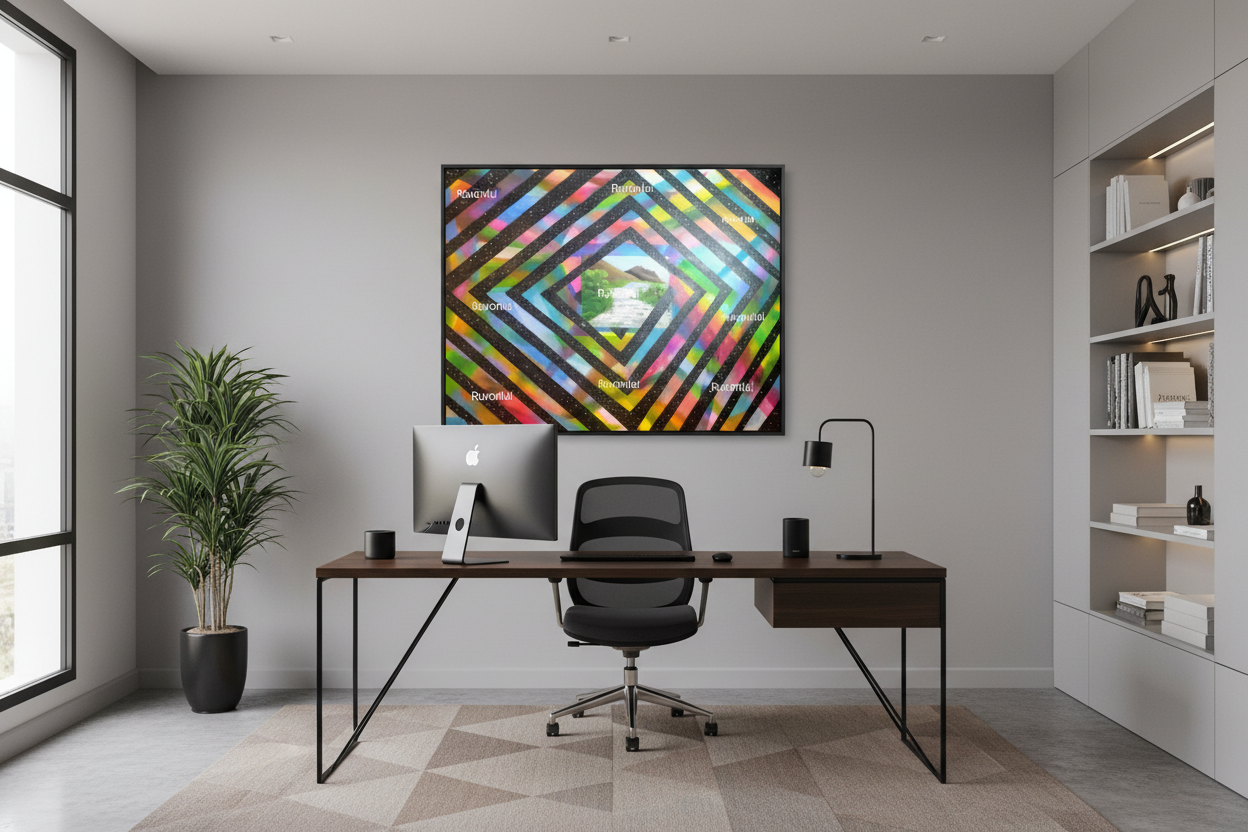 Cosmic Vortex Glow Art - 18x24 Acrylic Optical Illusion Canvas