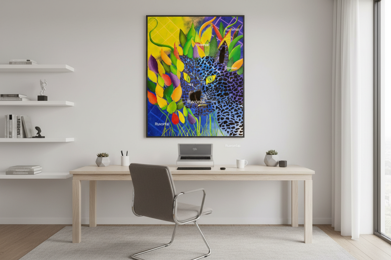 Safari Hunt  Abstract Art Print - 18x24 Acrylic Canvas Wall Art