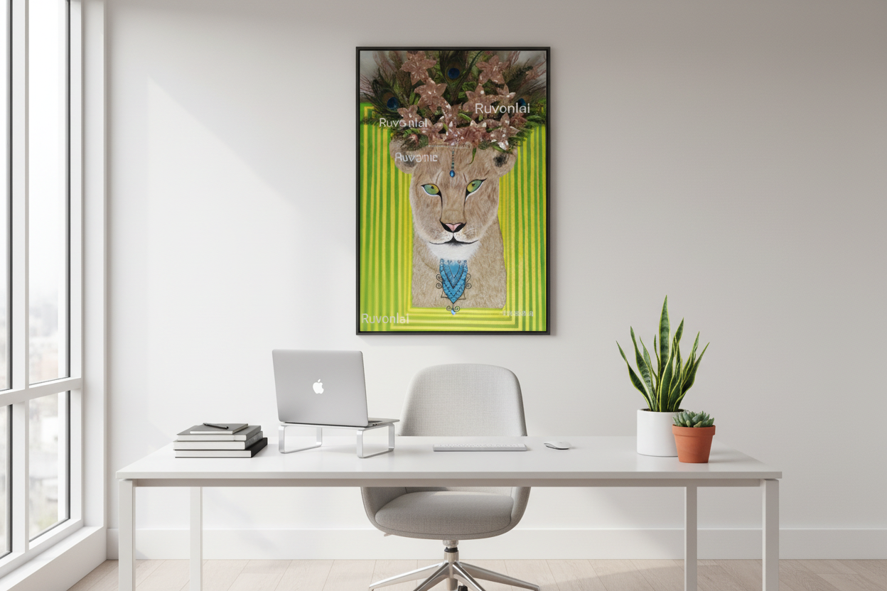 The Lioness Abstract Art Print - 18x24 Acrylic Canvas | Auction